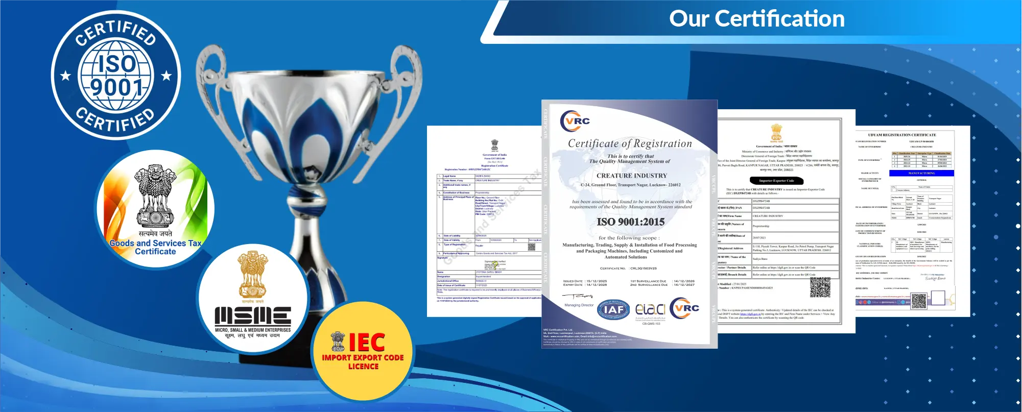 Certifications and quality standards